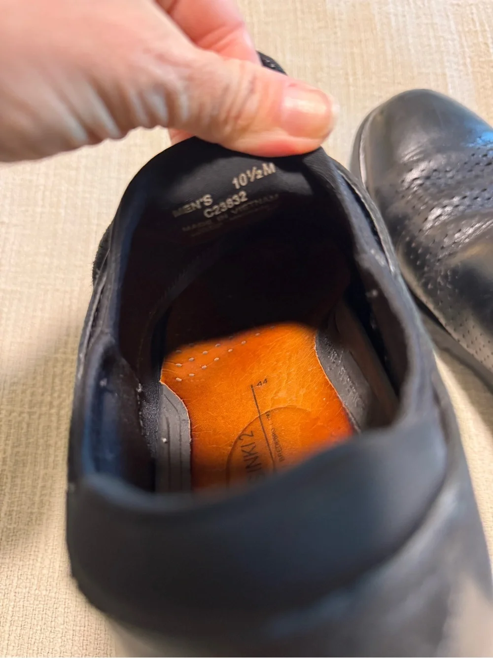 Cole Haan Grand.OS Men’s 10.5M Black Leather Perforated Oxford Shoes